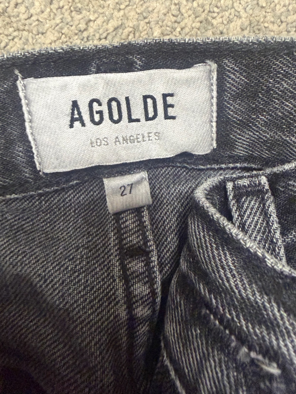 Agolde Charcoal Black Wash Denim Jeans